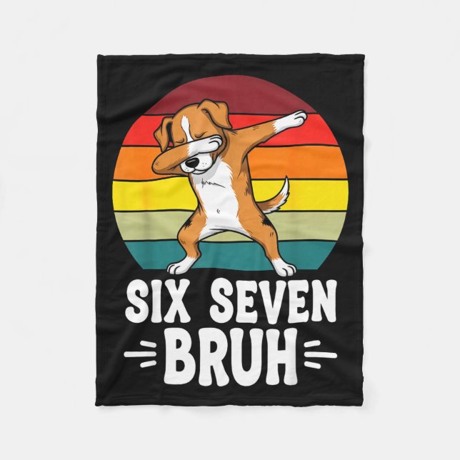 67 Animals Funny 67 Brainrot Youth Kids Dog 67  Fleecefilt (Framsidan)