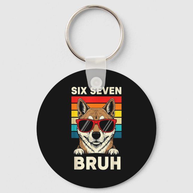 67 Animals Funny 67 Brainrot Youth Kids Dog 67  Nyckelring (Framsida)