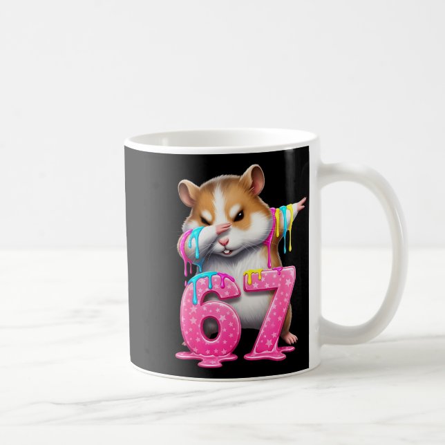 67 Animals Funny 67 Brainrot Youth Kids Hamster 67 Kaffemugg (Höger)
