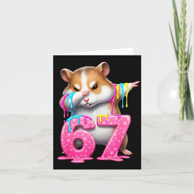 67 Animals Funny 67 Brainrot Youth Kids Hamster 67 Kort (Framsida)
