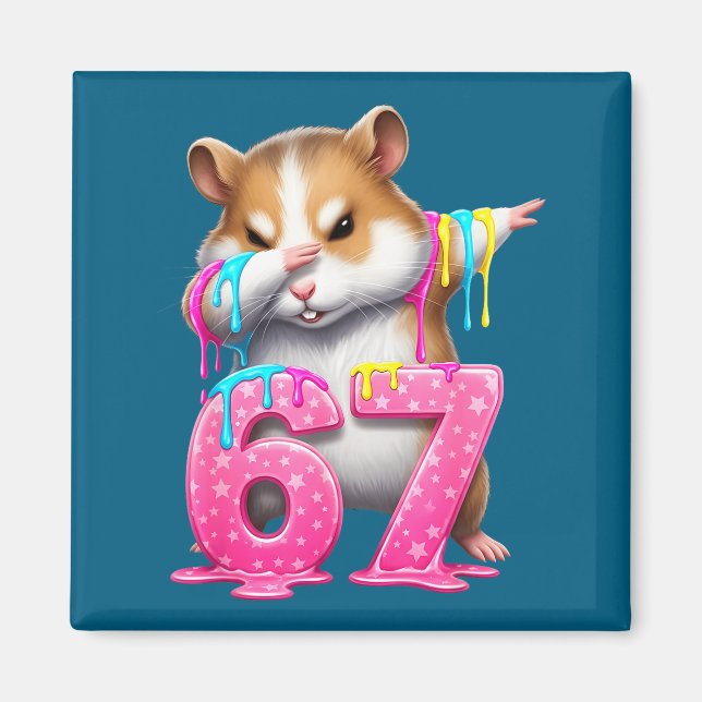 67 Animals Funny 67 Brainrot Youth Kids Hamster 67 Magnet (Framsidan)
