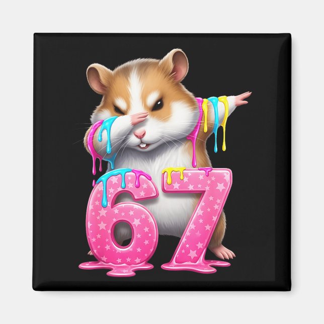 67 Animals Funny 67 Brainrot Youth Kids Hamster 67 Magnet (Framsidan)