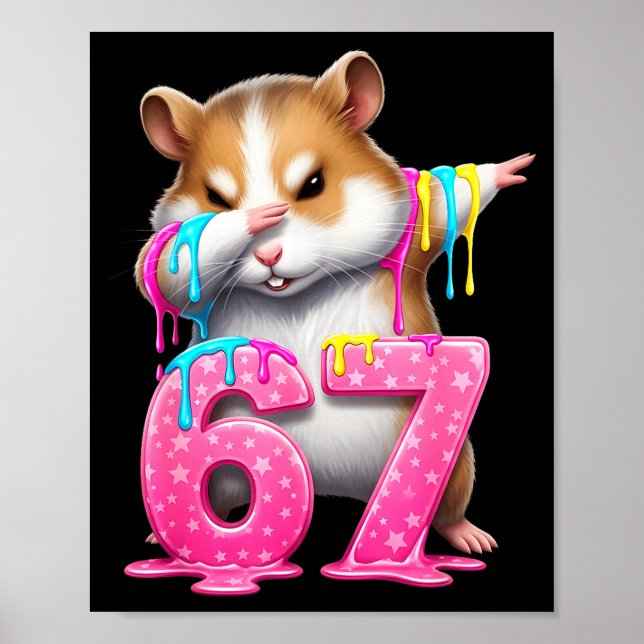 67 Animals Funny 67 Brainrot Youth Kids Hamster 67 Poster (Framsidan)