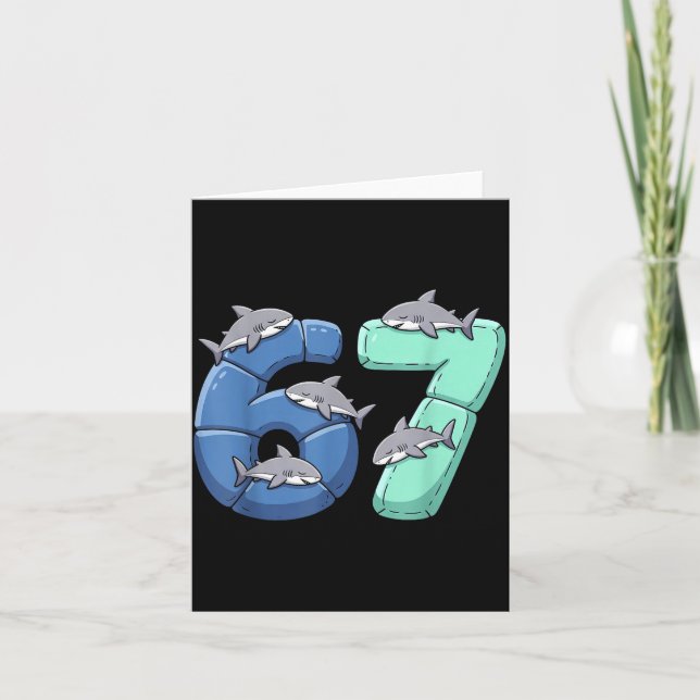 67 Animals Funny 67 Brainrot Youth Kids Shark 67  Kort (Framsida)