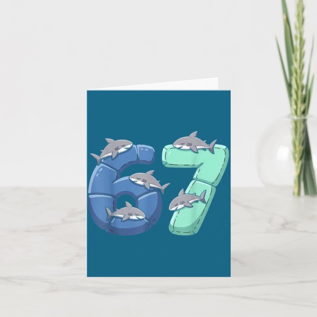 67 Animals Funny 67 Brainrot Youth Kids Shark 67  Kort (Framsida)