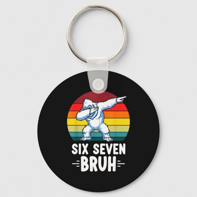 67 Animals Funny 67 Brainrot Youth Kids Yeti 67  Nyckelring (Framsida)