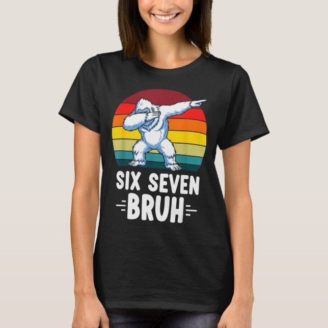 67 Animals Funny 67 Brainrot Youth Kids Yeti 67  T Shirt (Framsida)