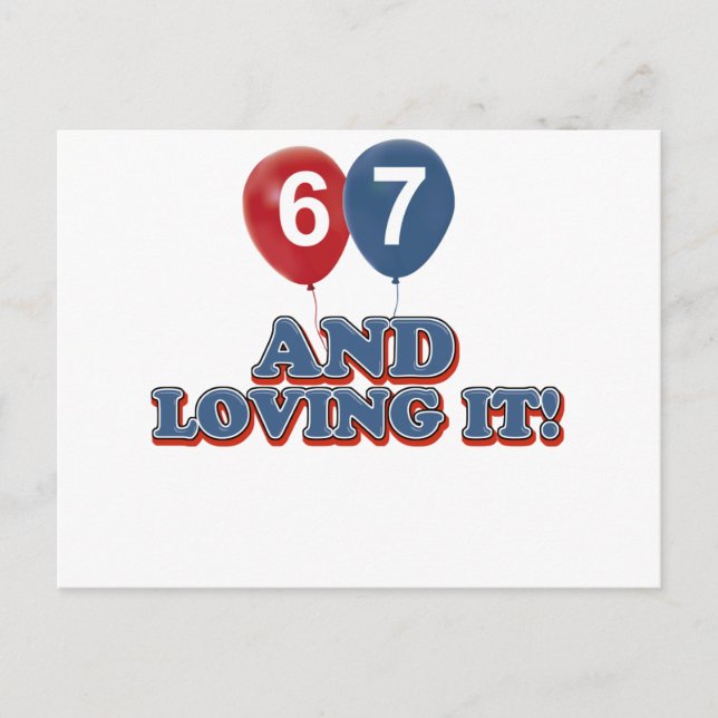 67 år Äldre födelsedagskalender Vykort (Framsida)