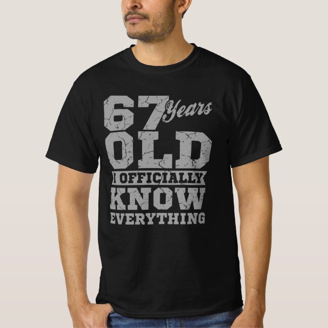 67 ÅR GAMLA 67 Fågeldags Gift Pappa vet allt T Shirt (Framsida)