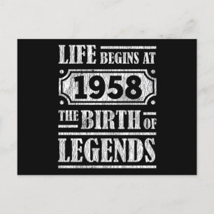 67 År Gammal 1958 Födelsen Av En Legend 67-årsdag Vykort