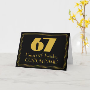 67-årsdag: Art Deco Inspirerad Look "67" & Namn Kort
