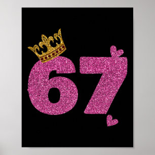 67-årsdagskrona 67 år gammal Bday Poster