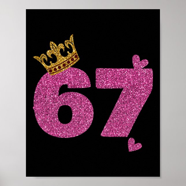 67-årsdagskrona 67 år gammal Bday  Poster (Framsidan)