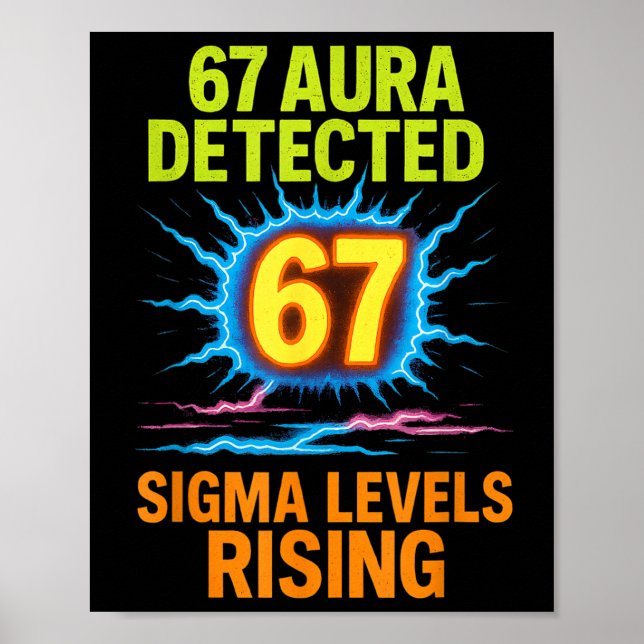 67 Aura Detected Sigma Levels Rising Six Seven Riz Poster (Framsidan)