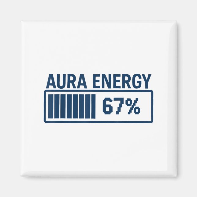 67 Aura vid Six Seven Roligt Meme Gen Alpha Slang  Magnet (Framsidan)