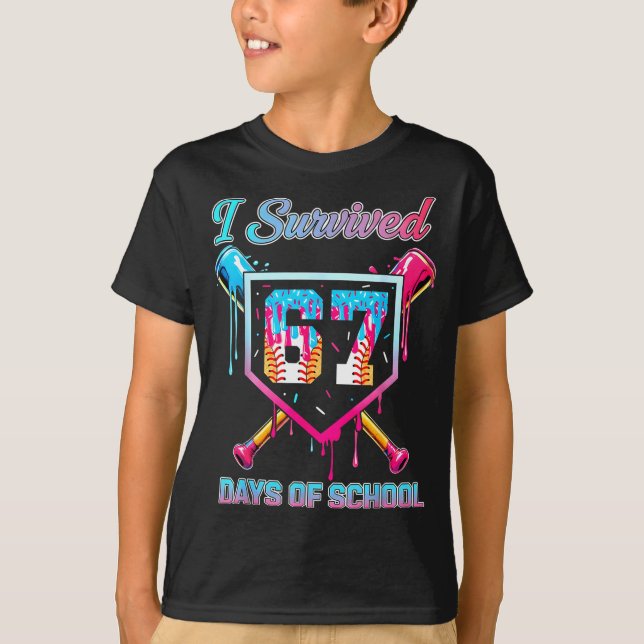 67 Baseball Ice Cream Drip Six Seven Meme Teachers T Shirt (Framsida)