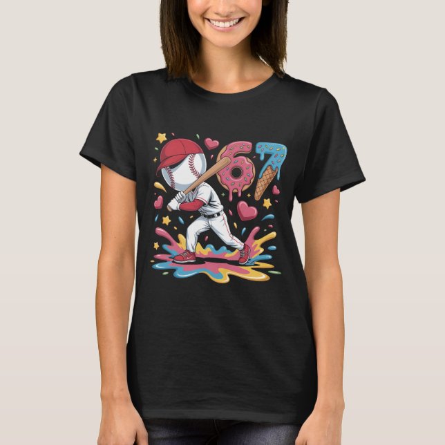 67 Baseball Meme Sweet Drip Art Donut and Ice Crea T Shirt (Framsida)