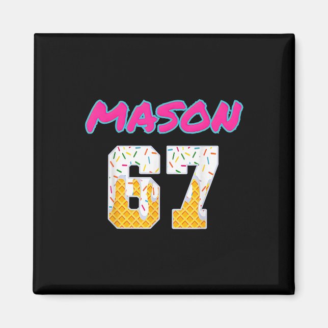 67 Baseboll Meme Slang Viral Trend  Magnet (Framsidan)