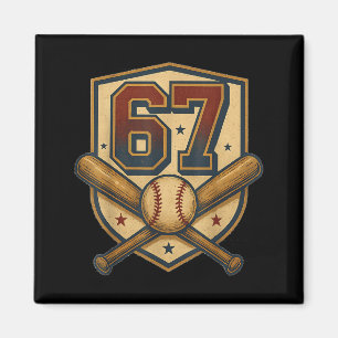 67 Baseboll Meme Vintage Srts Crest Roligt Retro 6 Magnet