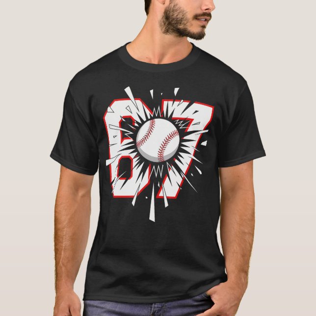67 Baseboll Sex Sju 6 7 Meme T Shirt (Framsida)