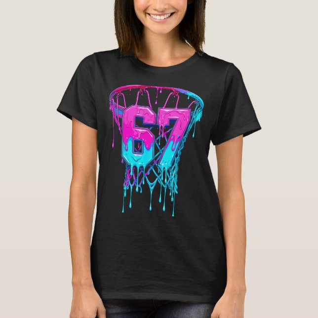 67 Basket Rolig Six Seven Dropp  T Shirt (Framsida)
