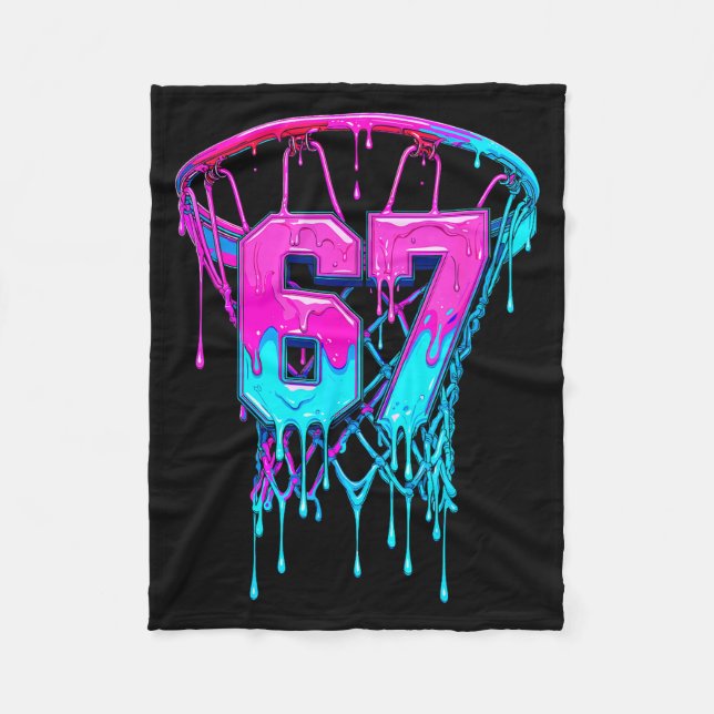67 Basketball Drip Six Seven Funny  Fleecefilt (Framsidan)