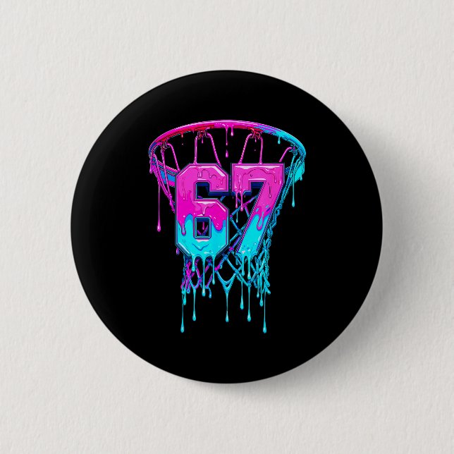 67 Basketball Drip Six Seven Funny  Knapp (Framsida)