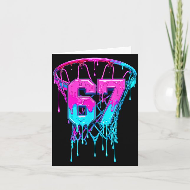 67 Basketball Drip Six Seven Funny  Kort (Framsida)