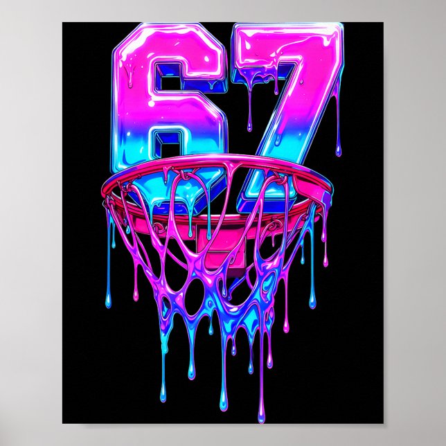67 Basketball Drip Six Seven Funny  Poster (Framsidan)