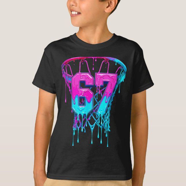 67 Basketball Drip Six Seven Funny  T Shirt (Framsida)