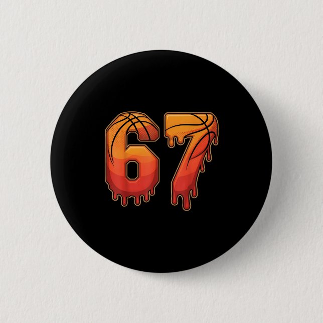 67 Basketball Gen Alpha Slang Kids Drip Six Seven  Knapp (Framsida)