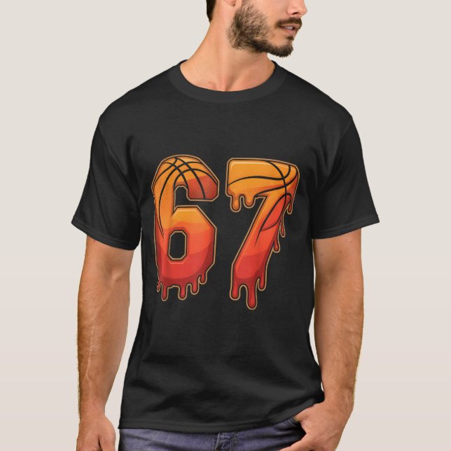 67 Basketball Gen Alpha Slang Kids Drip Six Seven  T Shirt (Framsida)