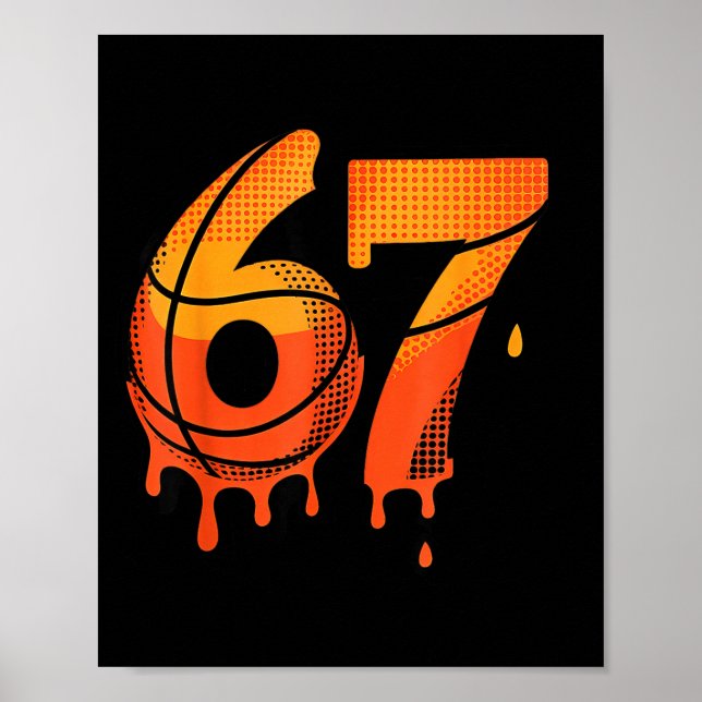 67 Basketball Ice Cream Drip Six Seven  Poster (Framsidan)