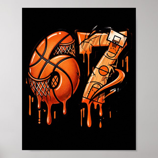 67 Basketball Ice Cream Drip Six Seven  Poster (Framsidan)