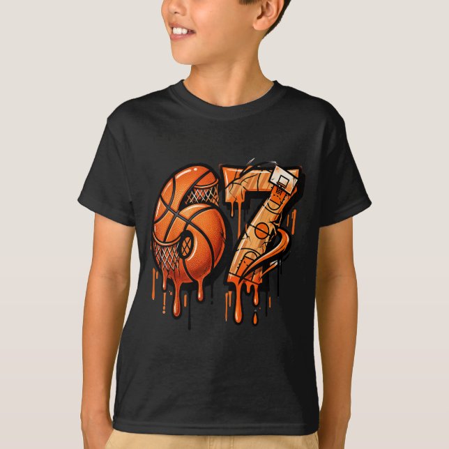 67 Basketball Ice Cream Drip Six Seven  T Shirt (Framsida)