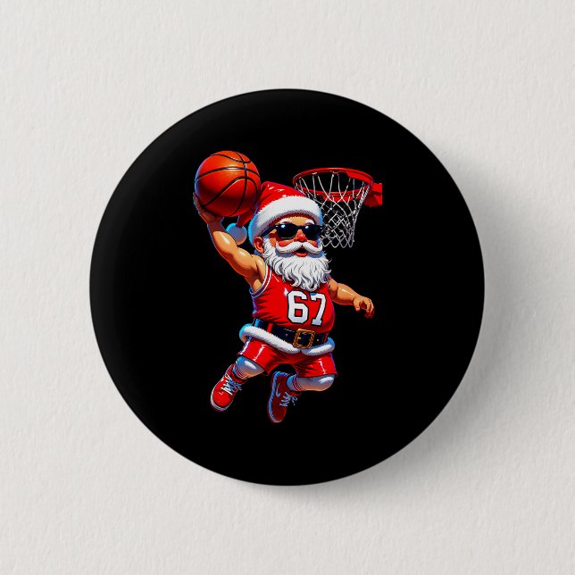 67 Basketball Santa Six Seven Meme Christmas Srt M Knapp (Framsida)