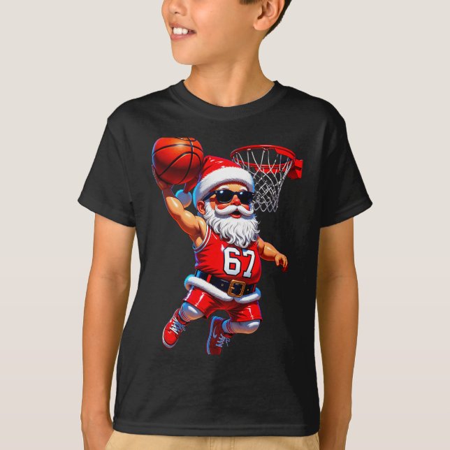 67 Basketball Santa Six Seven Meme Christmas Srt M T Shirt (Framsida)