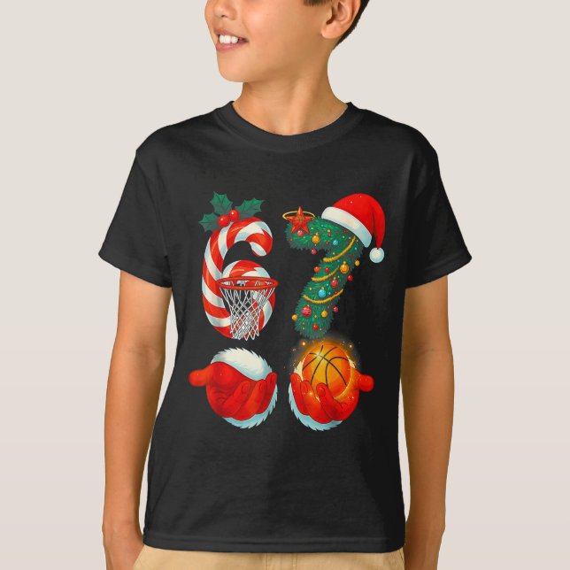 67 Basketball Santa Six Seven Meme Christmas Srt M T Shirt (Framsida)