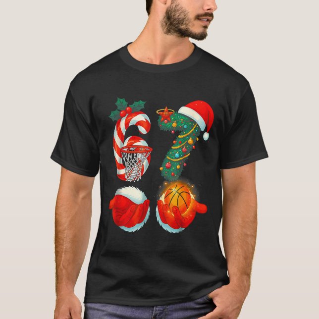 67 Basketball Santa Six Seven Meme Christmas Srt M T Shirt (Framsida)