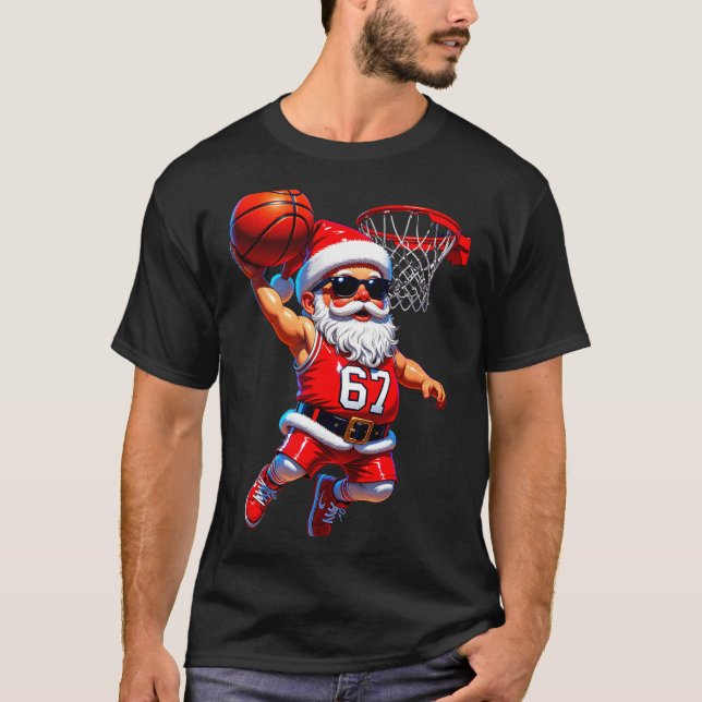 67 Basketball Santa Six Seven Meme Christmas Srt M T Shirt (Framsida)