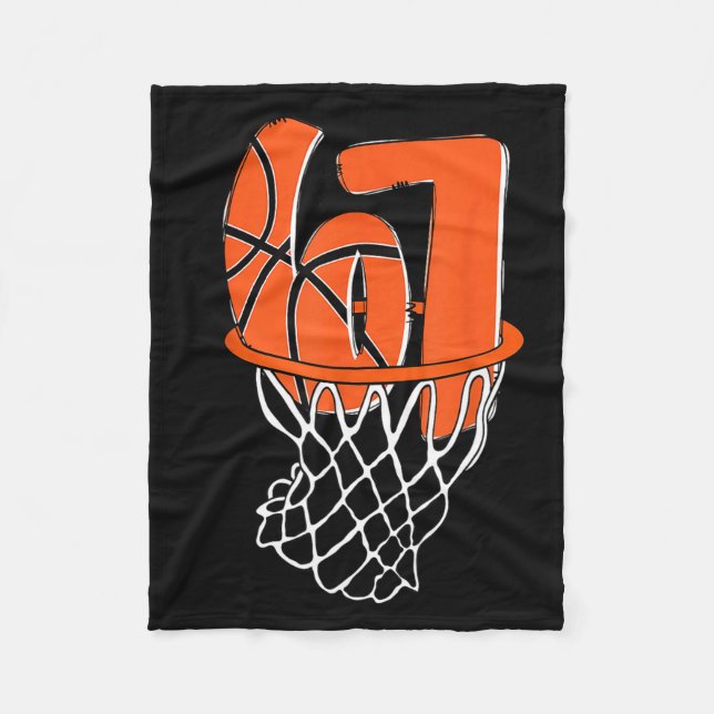 67 Basketball Six Seven 6 7 Meme Funny 67 Basketba Fleecefilt (Framsidan)