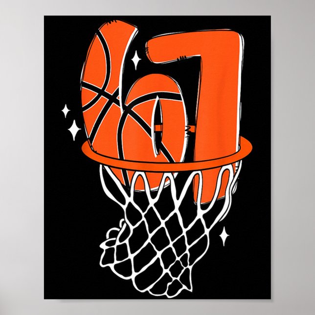 67 Basketball Six Seven 6 7 Meme Funny 67 Basketba Poster (Framsidan)