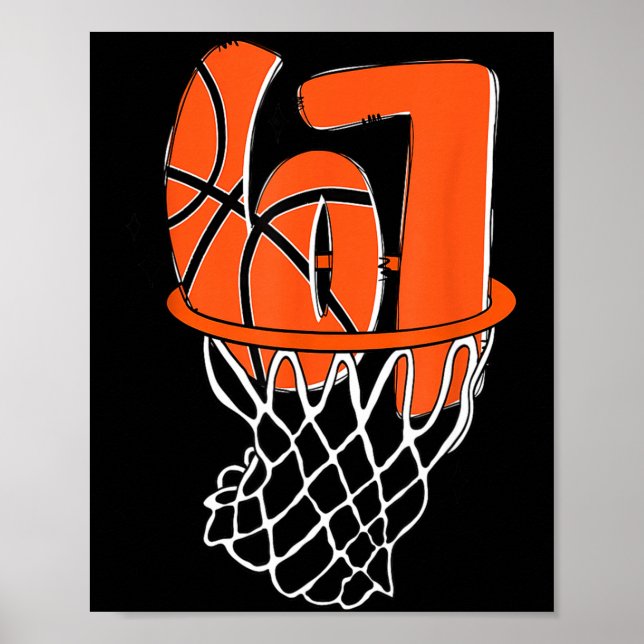 67 Basketball Six Seven 6 7 Meme Funny 67 Basketba Poster (Framsidan)