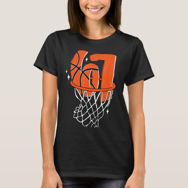 67 Basketball Six Seven 6 7 Meme Funny 67 Basketba T Shirt (Framsida)