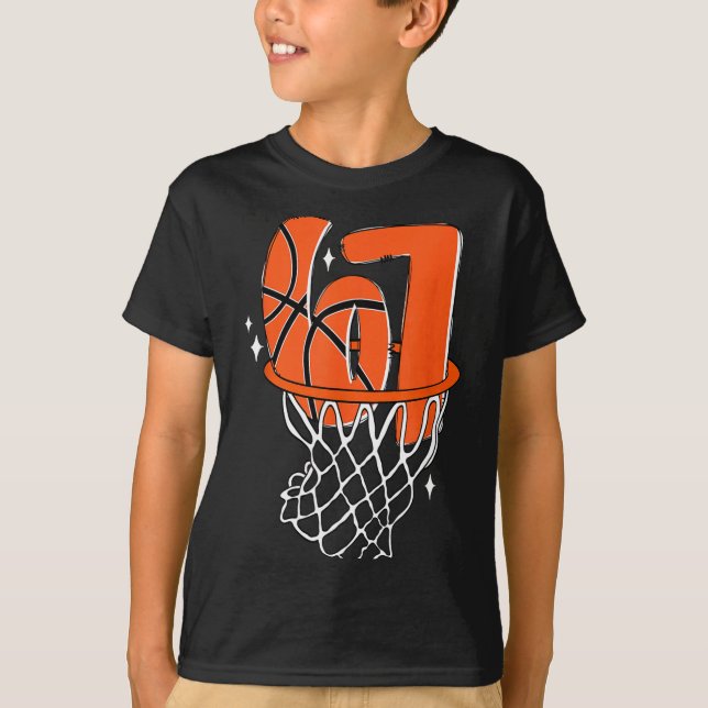 67 Basketball Six Seven 6 7 Meme Funny 67 Basketba T Shirt (Framsida)