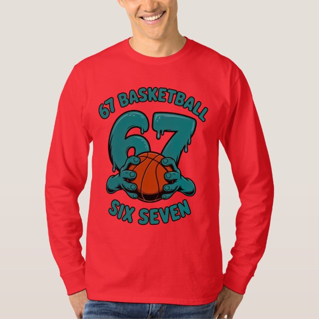 67 Basketball Six Seven Sports Meme T Shirt (Framsida)