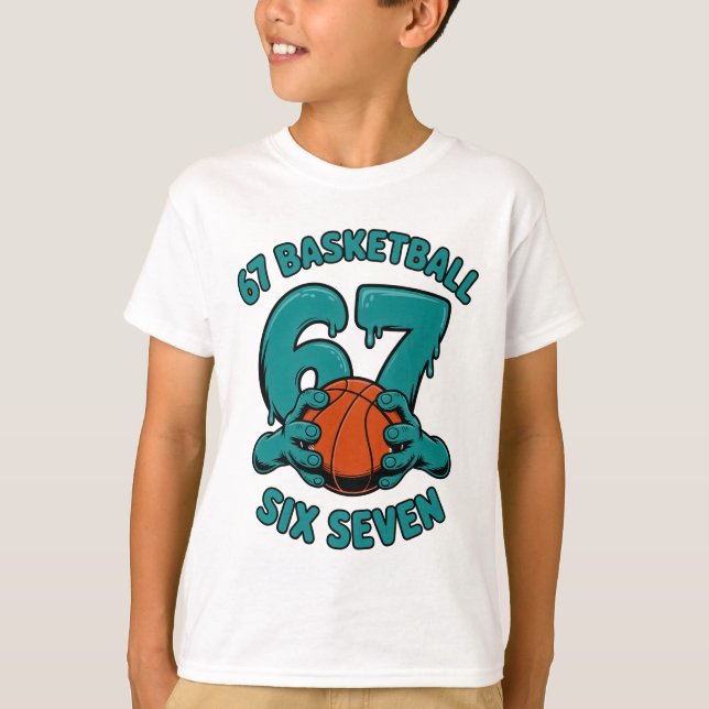 67 Basketball Six Seven Sports Meme T Shirt (Framsida)