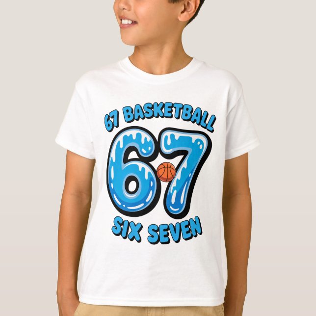 67 Basketball Six Seven Sports Meme Tee (Framsida)