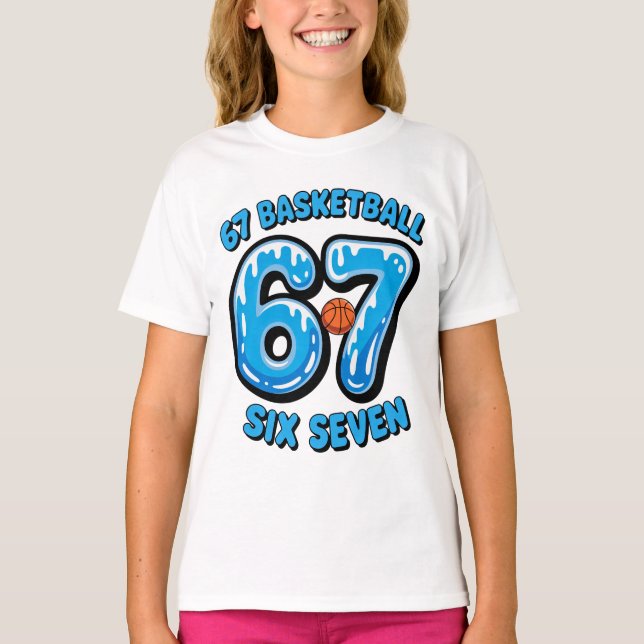67 Basketball Six Seven Sports Meme Tee (Framsida)