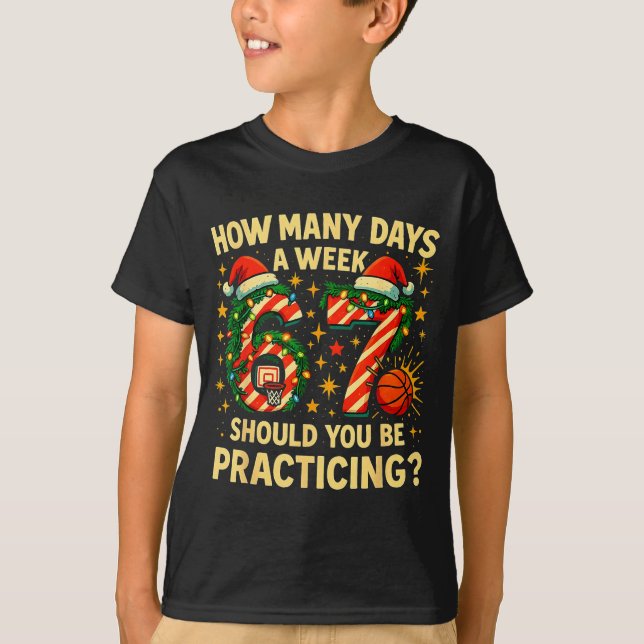 67 Basketboll Jul Roligt Övning Meme Present _ T Shirt (Framsida)